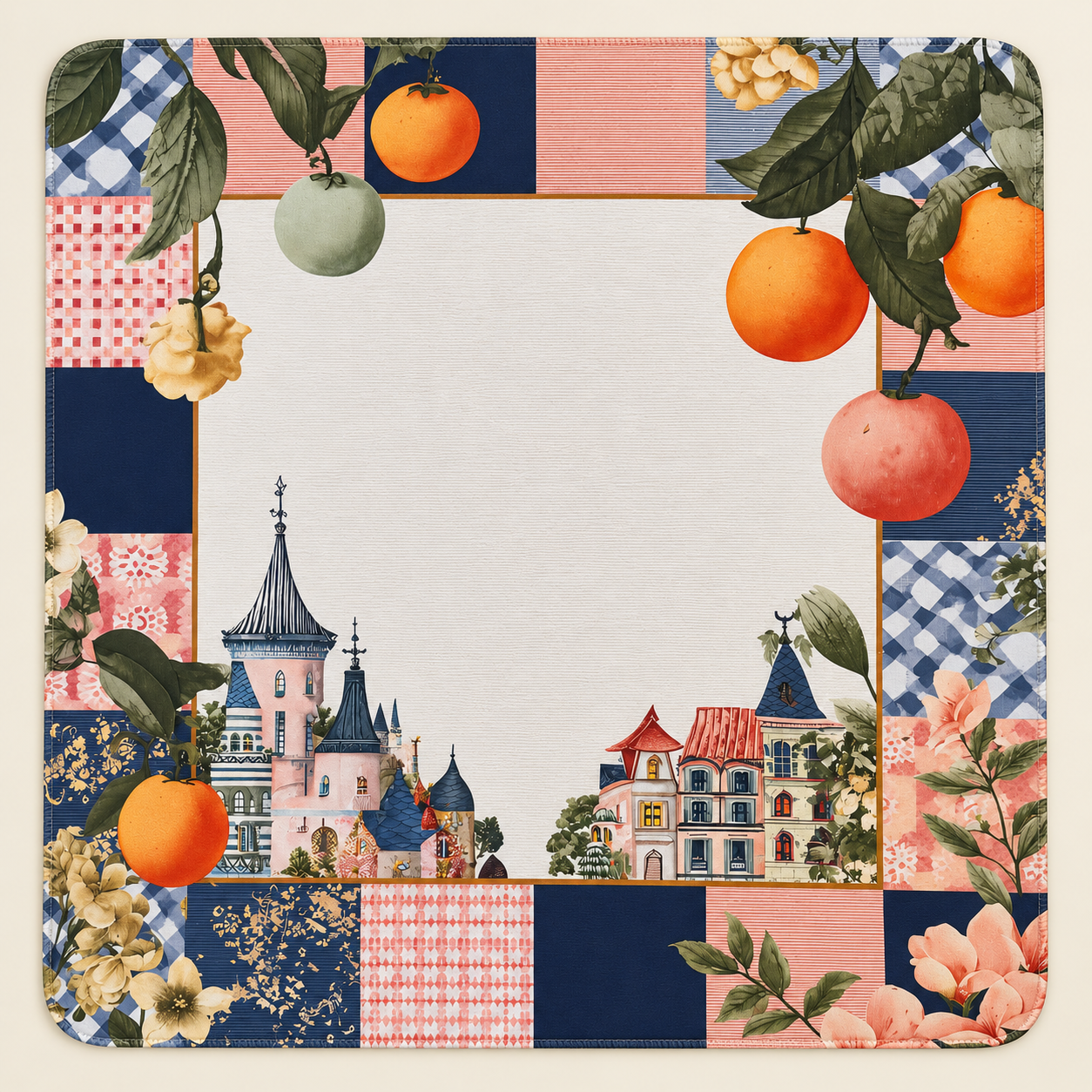 Orange Blossom mahjong mat